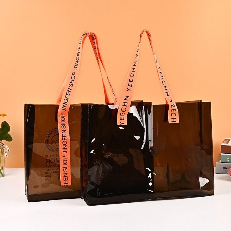 Eco-amigable Logotipo personalizado transparente transparente impermeable bolsa de PVC con llave y bolsillo