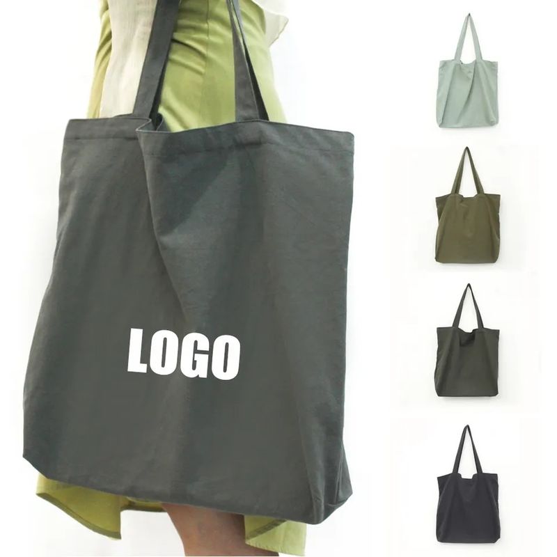 Bolsa de toque de lienzo de color personalizado ecológico con logotipo personalizado Reutilizable y práctico
