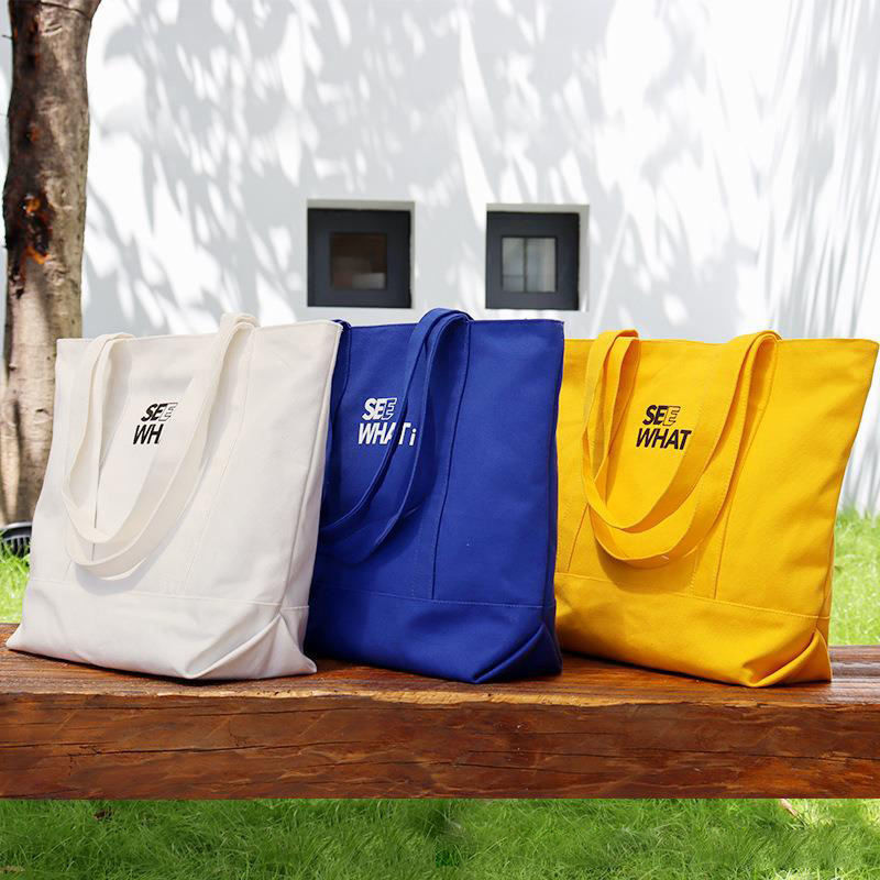Logotipo personalizado Impreso Eco Amigo Granel de algodón orgánico lienzo de comestibles Bolso de compras