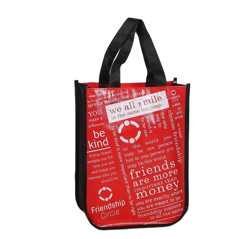 Bolso de compras no tejido reutilizable con color personalizado y estilo manipulado