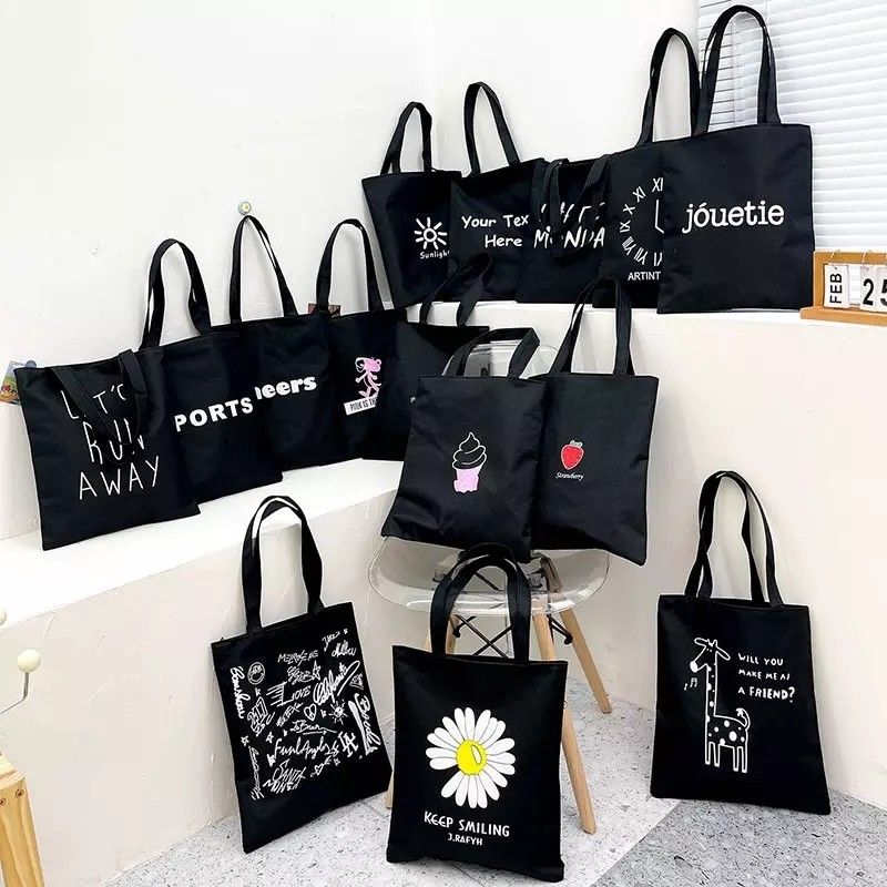 Logotipo personalizado Estudiante coreana de gran capacidad Bolsillo de algodón de hombro simple