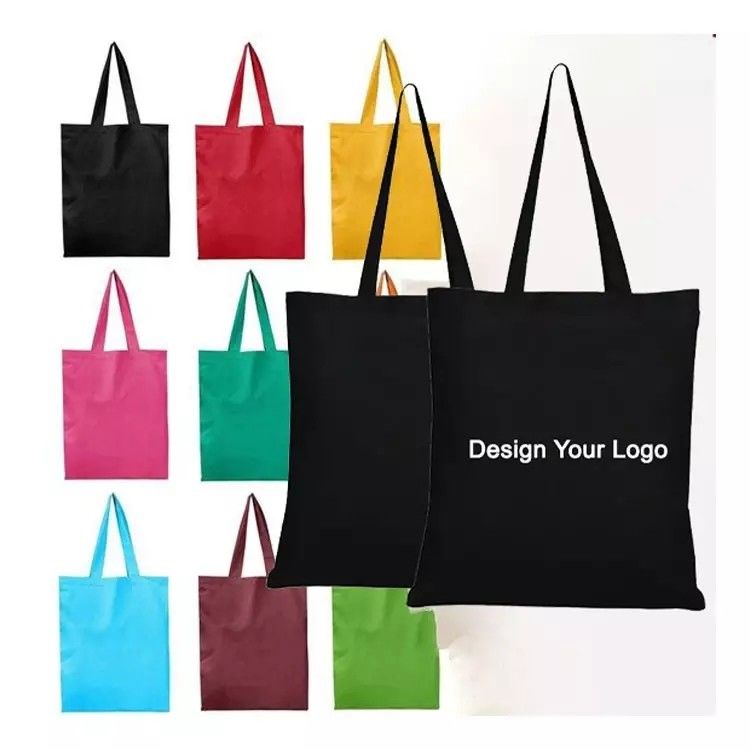 Acceptable OEM/ODM Carta personalizada con patrón de lona de tela de bolso para tiendas de comestibles
