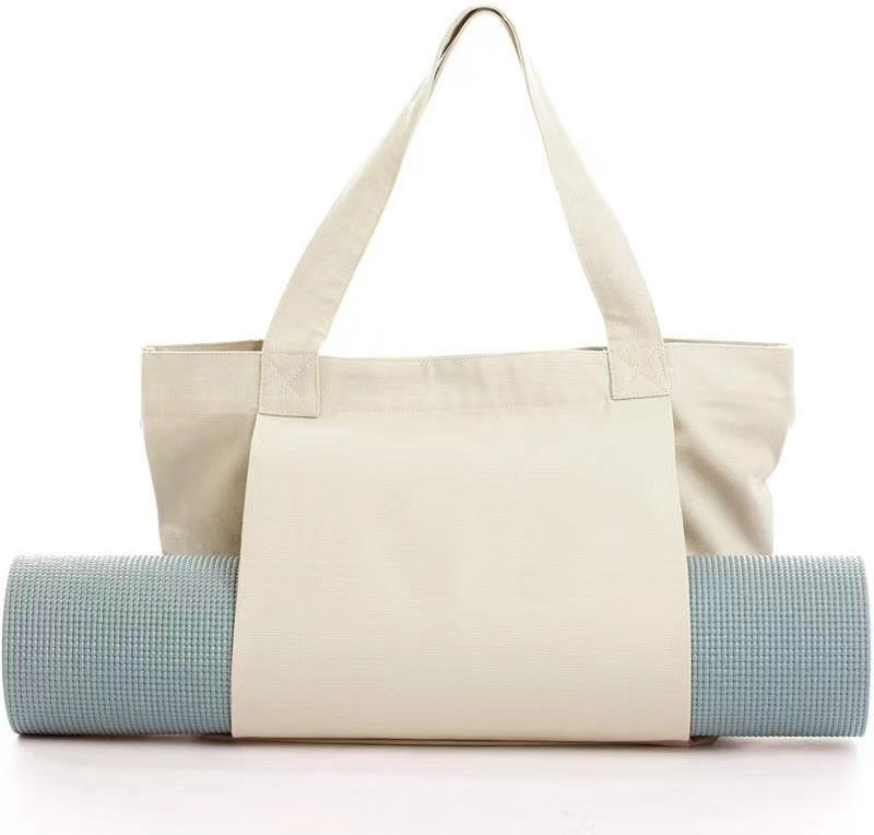 Bolso de esterilla de yoga de lona de algodón ecológico de color personalizado para yoguis conscientes del medio ambiente