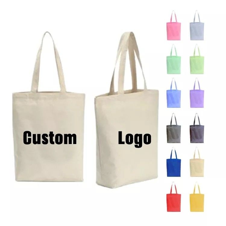 Bolsas de algodón para compras reutilizables Bolsas de lona personalizadas con logotipo impreso a medida