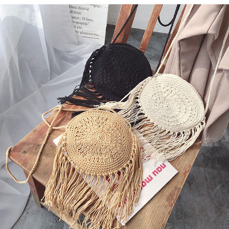 Bolsos de mano de mujer de crochet multicolor Macrame Bolsos de playa tejidos