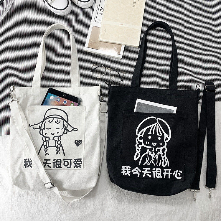 Bolso de hombro de lona personalizado con correa larga ajustable para actividades diarias de la vida escolar