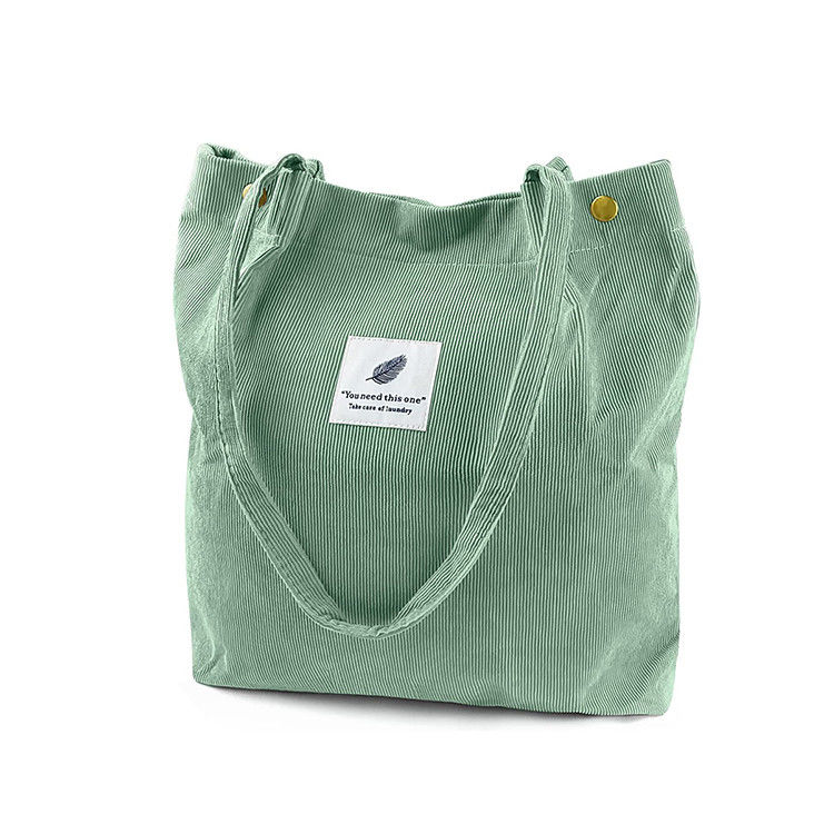 Bolso de toque de corduroy para el trabajo Comida en la playa y viajes