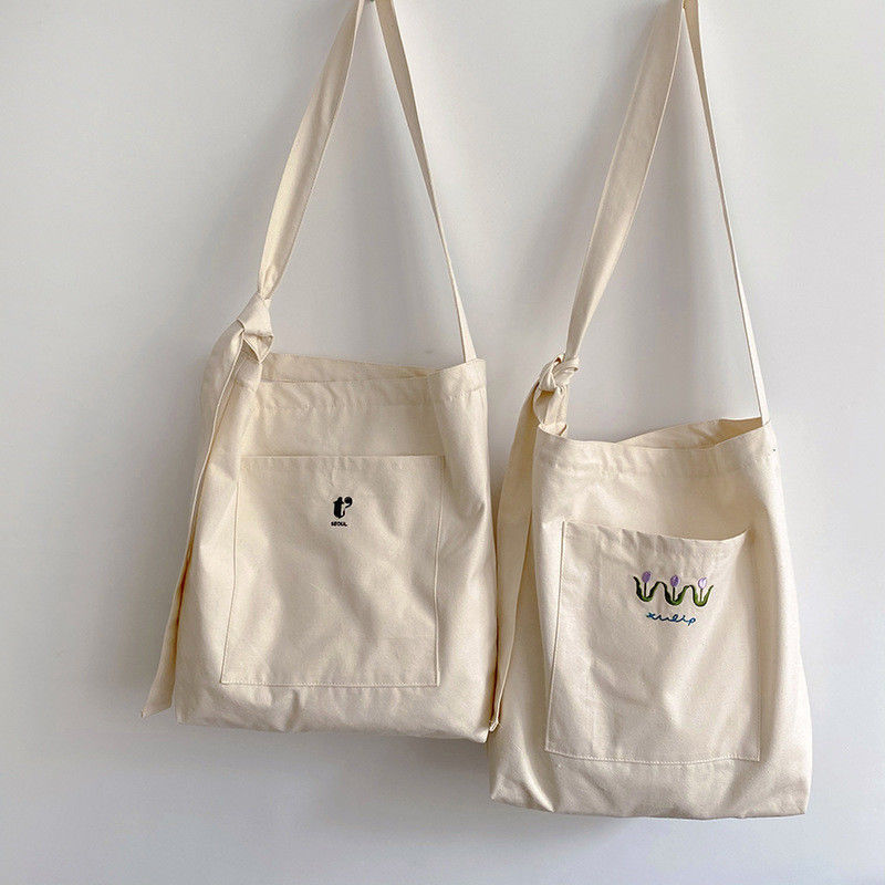 Bolso de algodón ecológico de tamaño mediano para compras de lienzo
