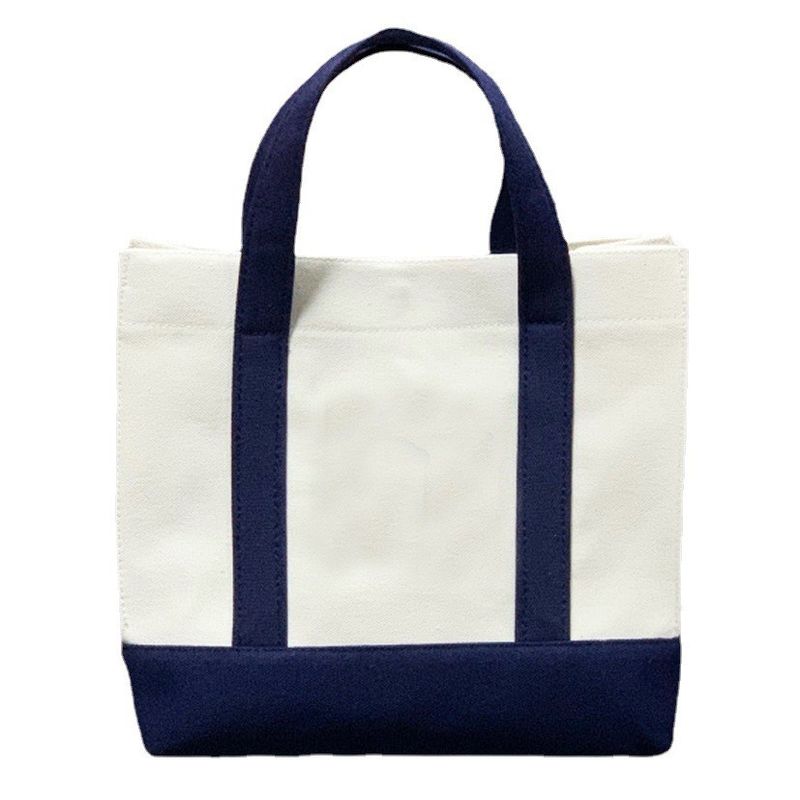 Bolsa de compras de lona de línea en blanco ecológica reutilizable con logotipo personalizado y logotipo personalizado
